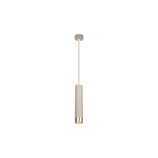 Pendant light KEON, GU10, Ø54x290mm, beige/gold