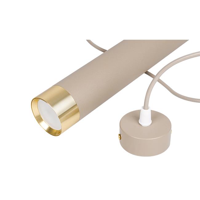 Pendant light KEON, GU10, Ø54x290mm, beige/gold - Image 3