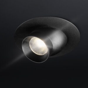 LED Recessed shelf light POINT adjustable 1.2W, 65lm, 4000K, 25°, 12V, 1.5m cable, black