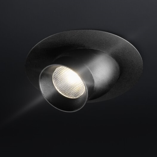 LED Recessed shelf light POINT adjustable 1.2W, 65lm, 3000K, 25°, 12V, 1.5m cable, black - Image 2