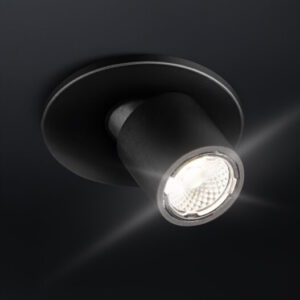 LED Recessed shelf light POINT MINI adjustable 0,5W, 40lm, 4000K, 25°, 12V, 2m cable, black