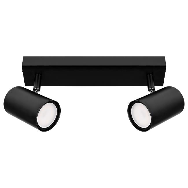 Ceiling and wall light movable RICHI, GU10x2, 2 pcs spot, black