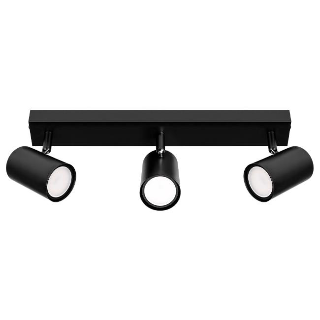 Ceiling light movable RICHI, GU10x3, 3 pcs spot, black