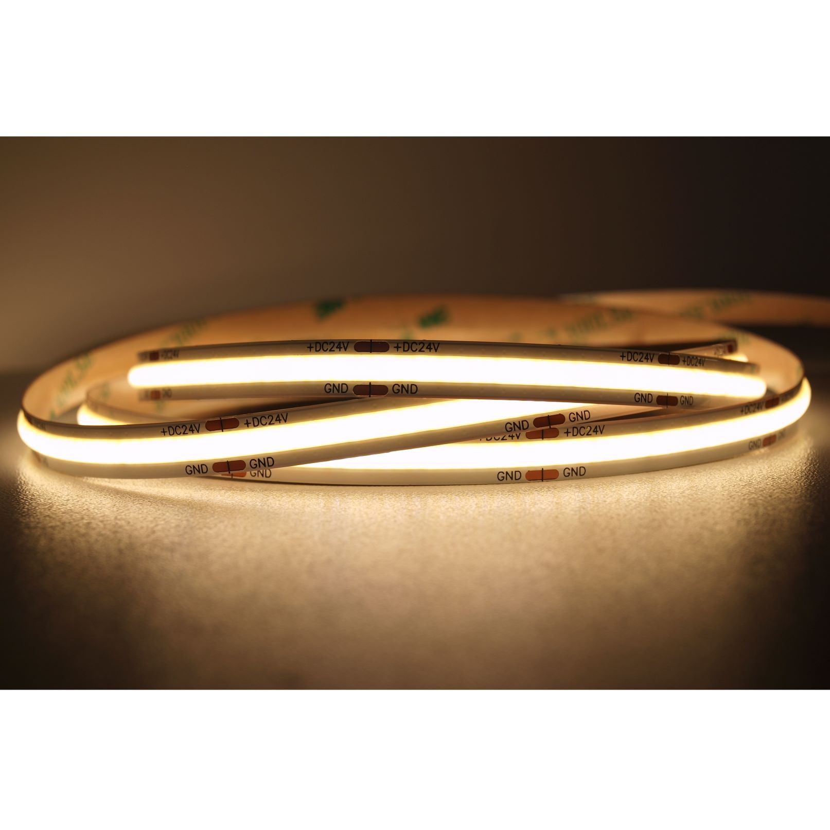 LED Strip COB 8W/m, 24V, 3000K, 92lm/W, 180°, cut-5cm, 5000x8x2.2mm - Image 2