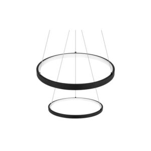 LED pendant light LYNX 32W/64W with two rings + remote, Ø600mm, 3000K/4000K/6500K, 120°, black