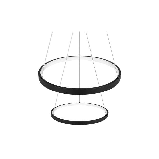 LED pendant light LYNX 32W/64W with two rings + remote, Ø600mm, 3000K/4000K/6500K, 120°, black - Image 2