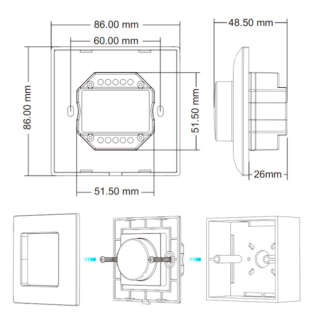 Dimmer switch SKYDANCE KS TRIAC + RF2.4G 200W - Image 3